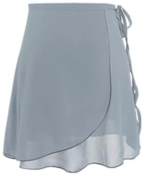 Tanz Chiffon-Rock Ballett-Tutu, Übungskleid, Tanzgaze-Rock, Damen, Halbkörper, einteiliger Tanzrock, Chiffon-Hüfttuch(Grey)