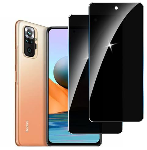 LYPHPE 【2 Piezas】 Protector Pantalla Privacidad para Redmi Note 10 Pro,Cristal Templado Anti Espía,Anti-Espía Vidrio Película,9H Dureza,Anti-Arañazo,Sin Burbujas,Privacy Screen Protector