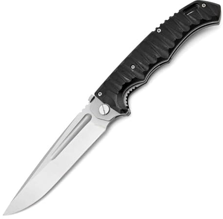 Joa Kleine handliches werkzeug stahl messer rutschfest Survival Tragbare Camping outdoor messer neck knife edc Jagdmesser lang taschenmesser slim klappmesser tanto einhandmesser groß Schwarz