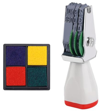 Datumstempel Klein für Eier, Silikon Hühnerei-Stempel Datumsstempel mit Stempelkissen Stempel für Frische Eier zum Markieren von Eiern auf dem Bauernhof Büro Versand Empfang