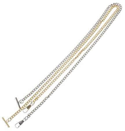 CALLARON Metallene Taschenuhrketten im Retro Design aus Eisen 2 Stück mit Haken Hellem Design als Accessoires für Männer und Frauen