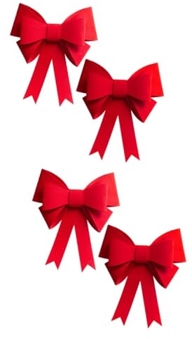 VICASKY 2 unidades de alzapaños para cortinas navideñas con grandes lazos rojos – elegantes hebillas de cortina para decoración festiva de ventanas para Navidad, bodas y días festivos