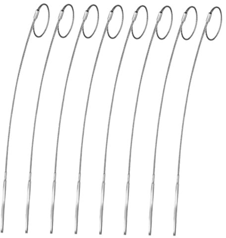 POPETPOP Lot de 8 Brochettes Barbecue en Acier Inoxydable, Flexibles, Pliables, pour Viande et Fruits, pour Grillades en Plein Air