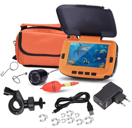 ACAGALA Unterwasser-Fischkamera 4,3 Zoll HD LCD mit 120° 300K Nachtsicht – Angelkamera für Fluss/Eisangeln & Nachttauchgänge – Inkl. -20°C Kälteschutz
