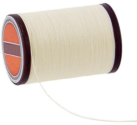 PH PandaHall 217 Yards Natural Linen Thread, 0.45mm Waxed Cord White Waxed Beading String Wax Threads Cord Twine Beading Cords for Bookbinding Macrame Bracelet Necklace Dreamcatcher Jewellery Sewing