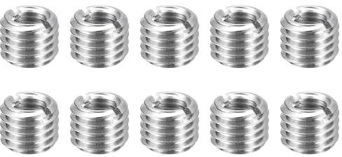 sourcing map Gewinde-Reparatur-Einsätze, M12 x 1,75 Außengewinde auf M8 x 1,25 Innengewinde, 8 mm lang, Edelstahl, Reduziermuttern, metrische selbstschneidende Hülsen, Gewindereduzierer, industrielle