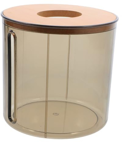 CLISPEED Contenitore per Igienica con Bamboo Organizer Rotondo per Fazzoletti Bagno per Cucina e Bagno e Facil Installare