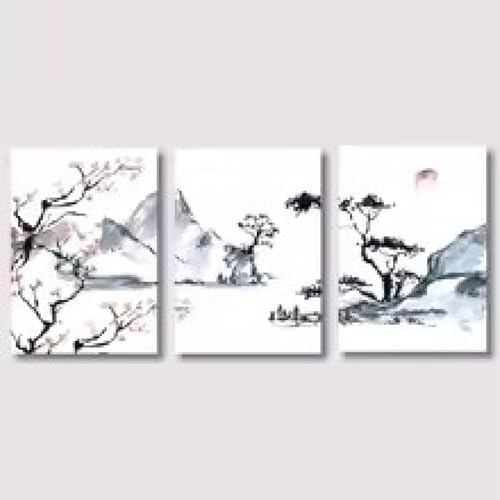 DHHXY Affiche de cerisier en fleurs de style japonais, art mural simple et moderne, décoration de chambre à coucher, 30 x 42 cm, sans cadre