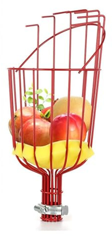 Beufee Testa del Cesto per Raccoglitore di Frutta, Strumento di Raccolta della Frutta Cestino per Raccoglitore pesche Rosso Senza palo per Mango pere Limone ghian
