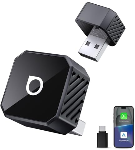 OTTOCAST MINI Cube 2026 New Version Wireless CarPlay & Android Auto Adapter | 2-in-1 Convert Wired CarPlay/Android Auto to Wireless, 5s Quick Reconnection, Dual Device Memory (Black)