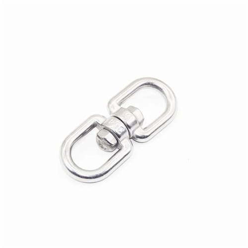 QuxetlRyz Doppelseitiger Wirbel Drehbarer Universalring M4 M5 M6 M8 M10 8-Form Entladeschäkel Drahtseil-Verriegelungskette Verbindungsschnalle 304 Edelstahl(M10)