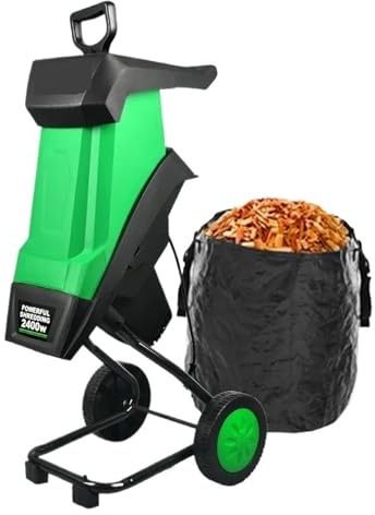Trituradora De Jardín 2400W Y 50L, Ramas Hojas, Eléctrica, Herramientas , Madera, Puede Romper Potente Y Silencioso(2400W wood chipper)