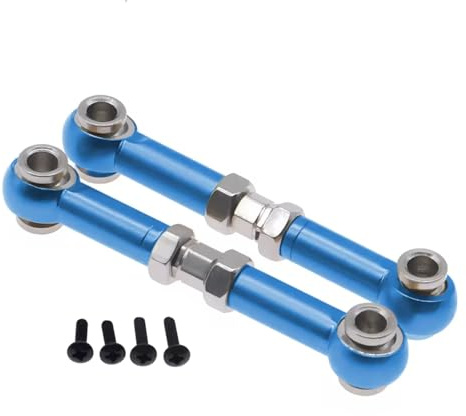 Rc Connecting Rod Tie Rod For WLtoys 144001 1/14 Alloy 2pcs Front Suspesnion Turnbuckle Tie/link Rod M3 Rc For Hobby Model Car For Buggy Option Parts(Blue)