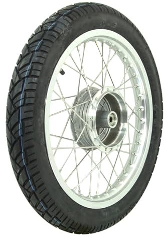 Rueda completa - trasera - 1.5x16 pulgadas - llanta de aleación pulida, radios de acero inoxidable, con goma vee - neumático VRM094