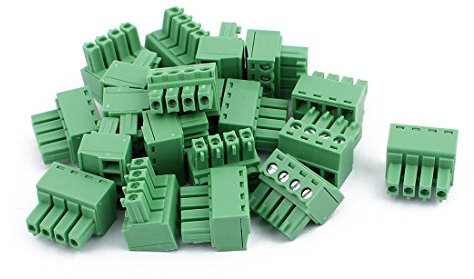 sourcing map 20 Stück 300V 2EDGK 4 Nadel PCB Schraube Klemmleiste Stecker 3,81mm Tonhöhe de