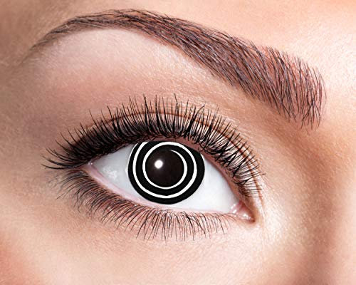 Zoelibat Eyecatcher 84095241-w04 - Farbige Kontaktlinsen, 1 Paar, Wochenlinse, Schwarz, Karneval, Fasching, Halloween