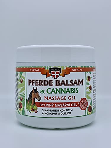 Palacio Kräuter-Therapie Massagegel Pferdebalsam & Cannabis - ohne Mineralöl, Silikone, Parabene, Paraffin - 600 ml!