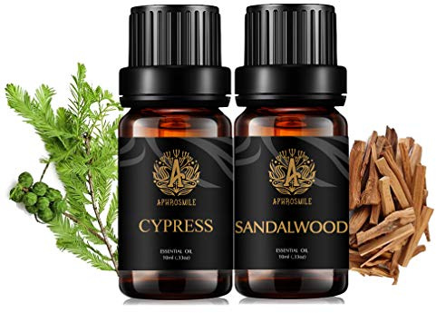 Aromaterapia sandalo Olio essenziale Set per diffusore, 2X10ml 100% Pure Cypress oli essenziali Kit per umidificatore-Cypress, sandalo oli essenziali, aromaterapia Cipresso olio,puro sandalo Olio Set