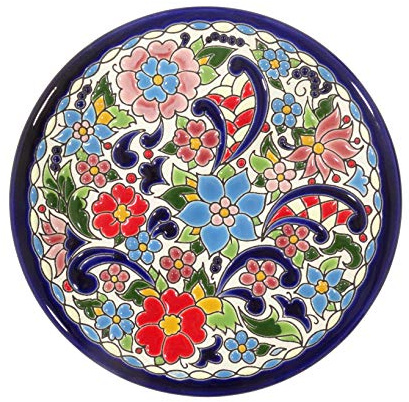 Platos Decorativos para Pared, Pintados a Mano con la técnica de la Cuerda Seca. Cerámica Andaluza. Grabado y Cerámica Española. 14 CM.51402