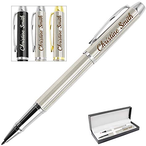 XJone Personalisierter Kugelschreiber mit Gravur, Namen Kugelschreiber, Personalisierte Geschenke für Männer Frau-Schwarze Tinte et 0.7mm