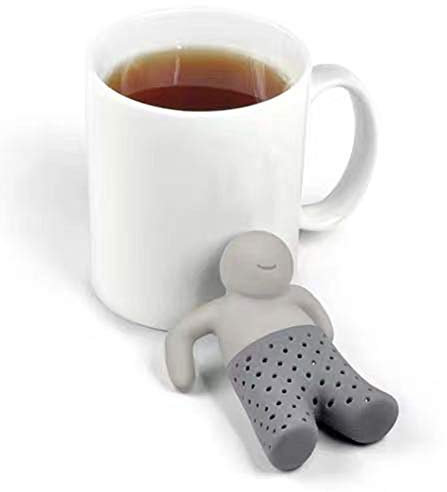 Colador de té de diseño moderno de acero inoxidable y silicona de alta calidad (acero inoxidable + silicona)
