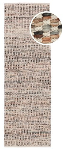 RugVista Pebbles, Teppich, Kelim Modern, 300 x 100 cm, Rechteckig, Mittlerer Stapel, Nur chemische Reinigung, Care & Fair Zertifiziert, Rost/Braun