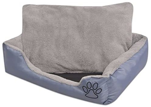 ZEYUAN Hundebett mit gepolstertem Kissen Größe S, Hundesofa, Hunde Bett, Hundekissen, Dog Bed, Kuschelbett Katzen, Hunde Couch, Hunde Sofabett, Grau