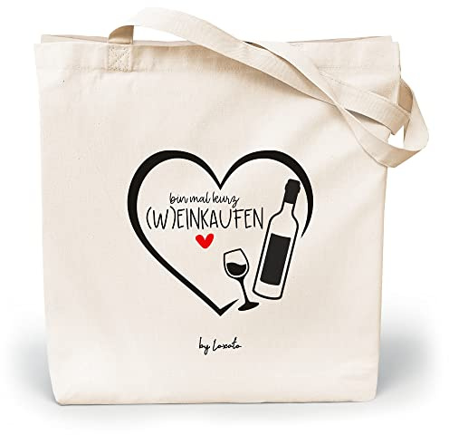 Loxato Jutebeutel mit Spruch Bedruckt - Stofftasche Lustig - Einkaufstasche | Stoffbeutel, Baumwolltasche 100%, Lustige Sprüche mit Motiv, Lange Henkel 70cm, Tragetasche Damen, Canvas-Stoff