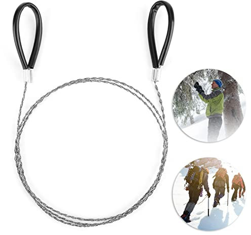 Sierra de Cable de Acero Inoxidable y Alambre - Herramienta Manual de Corte de Cuerda de Bolsillo para Supervivencia de Emergencia - Para Madera, Plástico