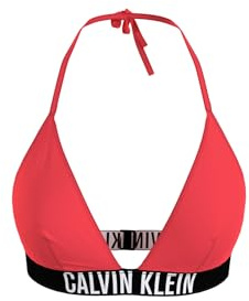 Calvin Klein Damen Bikini Oberteil Triangel mit Schnürung, Rot (Signal Red), XL