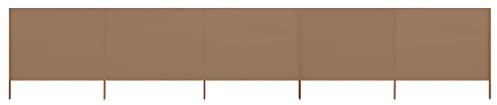 Annlera 5-teiliges Windschutzgewebe 600x160 cm Taupe Senkrechtmarkise Außen Paravent Outdoor Wetterfest Trennwand Garten Balkon Sichtschutz für Garten Terrasse Windschutz Und Privatsphäre Schutz