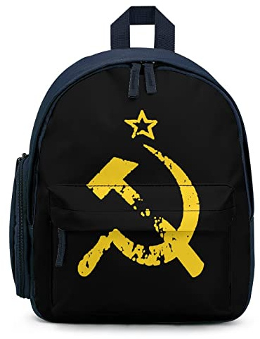 Ahdyr Zaino unisex con falce e martello con bandiera sovietica russa Borsa a tracolla leggera per laptop Zaino causale Borse da esterno