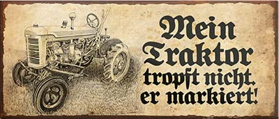 schilderkreis24 – Magnet Lustiger Spruch “Mein Traktor tropft Nicht, er markiert!“ Deko Geschenkidee Mann Frau 9,3x4cm