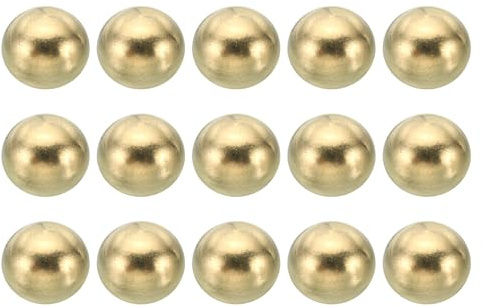 PATIKIL M5x0.8 Gewinde Hutmuttern Knopf 15 Pack Messing Kugel Lampe Dekoration Schraubkappen Mutter Abdeckmutter für Möbel Beleuchtung oder Basteln Projekt 10mm