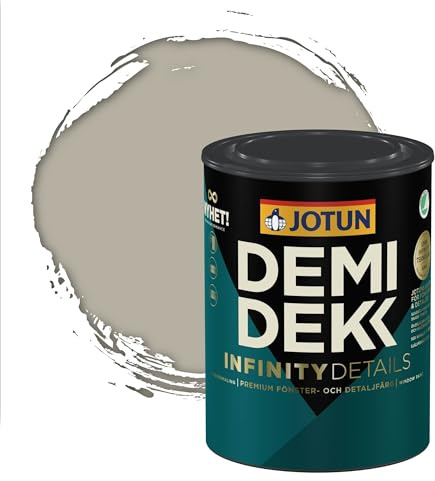Jotun - Peinture Bois, Lasure Opaque pour Extérieur et Intérieur Satinée - DEMI DEKK INFINITY DETAILS - RAL 7032 - Gris Silex - 0,75L