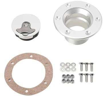 ECUTEE Tankverschluss Universal Tankdeckel Set Auto LKW Traktor Tankverschluss Aluminium Deckel Brennstoffzellentank Montagekappen, ID Größe 35mm Außendurchmesser:80mm ID-Durchmesser:47 mm mit T-Griff