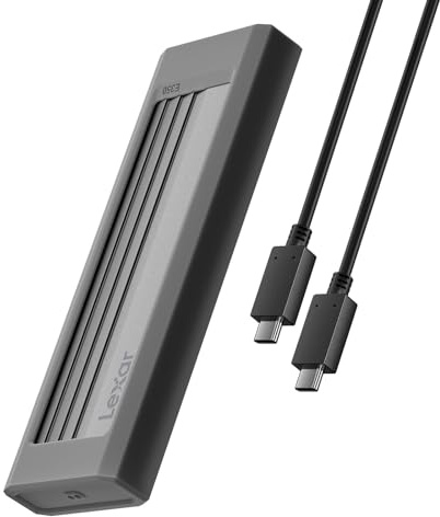 Lexar E350 M.2 PCIe NVMe/SATA SSD Enclosure Adapter USB 3.2 Gen 2 (10 Gbps) , M/B&M Key, Unità a Stato Solido Tipo C Supporto Custodia Senza Strumenti UASP Trim NVMe SSD 2230/2242/2260/2280