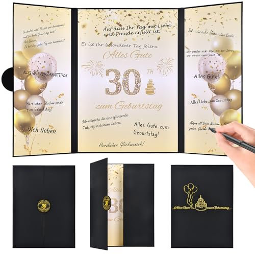 Yibat Geburtstagskarte 30 Aufklappbare Große Gästebuch Geburtstag Karten Grußkarte Geburtstag Geschenk für Frauen Männer Party Jubiläum