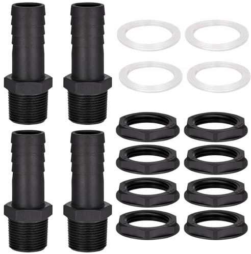 CODIRATO 4 Pz Connettore per Barile di Pioggia Passante per Barile di Pioggia Connettore Collettore d'Acqua Boccola del Serbatoio con Ugello per Tubo 25 mm per Serbatoio di Pioggia, Serbatoi d'Acqua