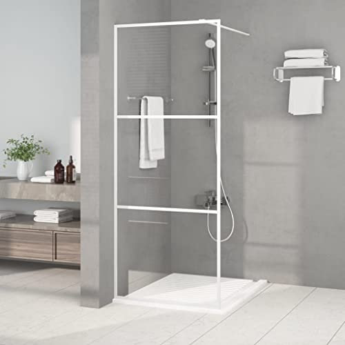 LAPOOH Duschwand für Begehbare Dusche Weiß 80x195 cm ESG-Klarglas, Duschrückwand, Duschabtrennung, Glaswand Dusche, Duschglaswand, Duschtrennwand - 152120