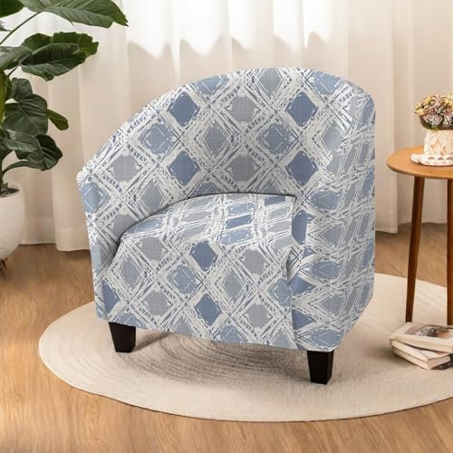 Surwin Sesselbezug Sesselschoner mit Elastisch Stretch Husse, Drucken-Einteiler Sesselüberwurf Universal Chair Schonbezug Sofabezug für Clubsessel Lounge- & Cocktailsessel (Geometrisch)
