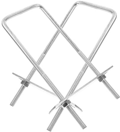 PartyKindom 2pcs Screw Tube Clamp Clamps Square to Round Hardware Furniture Bolts Repair Clamp Clamp Clamps Clamp with Hook Brackets for Silver Stainless Steel