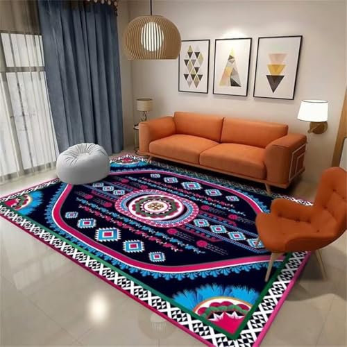 DJHWWD Carpets Dekoration Schlafzimmer rechteckiger Blauer Teppich Wohnzimmerteppich Arbeitszimmerdekoration auslegeware Kaffeetisch 60X90CM