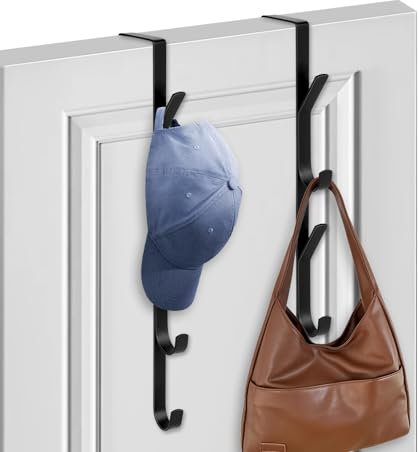 flintronic Ganci Attaccapanni da Porta, 2 Pezzi x 5 Ganci Attaccapanni da Porta, Senza Forare, attaccapanni di porta per Cucina Ufficio Bagno, per Appendere Cappotti, Asciugamani, Vestiti