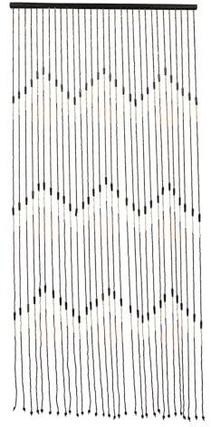 vinnyooc Perlenvorhang Für Türen Bambus Holz Perlenvorhang Balkontür Fliegengitter Insektenschutz Perlen, Hergestellt aus Bambus und Holzperlen 90 x 195 cm