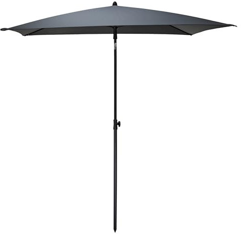 Parasol de balcon gris Avec articulation, inclinaison réglable Résistant aux UV, protection solaire Pour jardin, terrasse, marché 125 x 200 cm, rectangulaire