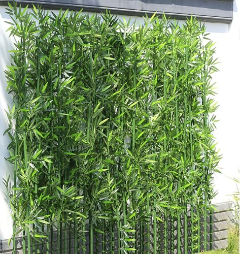 HOUSESET 4/5/6/7ft Artificial Bamboo Tree 10 Pack, Fake Bamboo Plant with Encrypted Silk Leaves for Garden Yard Indoor Outdoor Decor, Privacy Waterproof Faux Plants