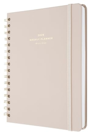 Kokonote Kalender 2026 Buchkalender Terminplaner 2026 A5 Misty Gray 18 x 21,5 cm - Jahreskalender mit Wochenplaner - Planner Terminkalender 2026 A5