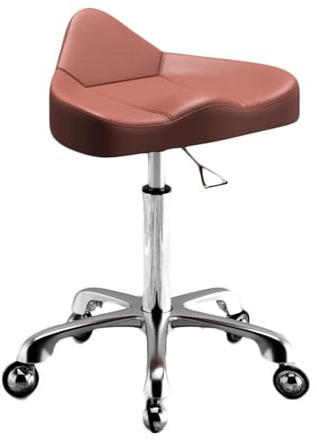 Ergonomisk hydraulisk sadelpall med hjul för salong, tatuering, klinik och kontor - justerbar höjd, hygieniskt säte, snygg färg 2, komfort och rörlighet