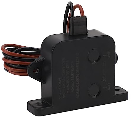 Fabater Sensor de Bomba de Achique Marina con Alarma Automática, Interruptor de Nivel de Agua Preciso, Material ABS, 12 V/24 V, Temperatura Máxima de 60 ℃, para Barcos, Yates